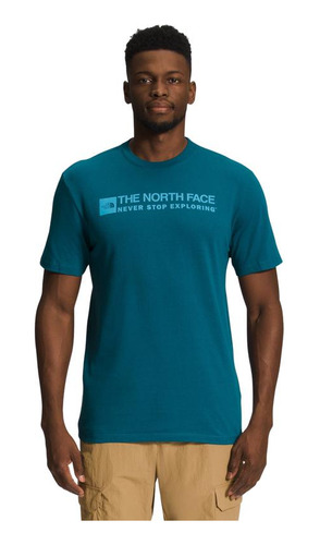 Polera Hombre The North Face Manga Corta Brand Proud Celeste