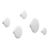 5 Percheros Pared Dot Boton Plasticos Nórdicos 3+4+5+6+7cm