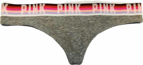 Victoria Secret - Bombacha Vs Tanga Con Elastico Gris Pink L