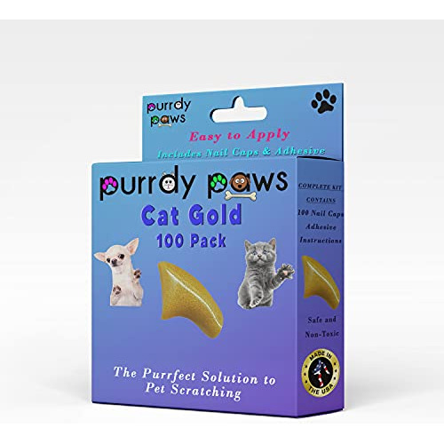 Purrdy Paws - Juego De 100 Tapas Blandas Para Uñas De Gato,