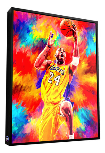 Quadro Kobe Bryant Grafite C/ Moldura 90x60 E Acrílico