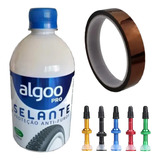 Kit Tubeless Algoo Selante 500ml + Válvulas+ Fita 30m