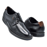 Zapato Caballero Gino Ch.6033 Piel Negro Vestir Casual 25-30