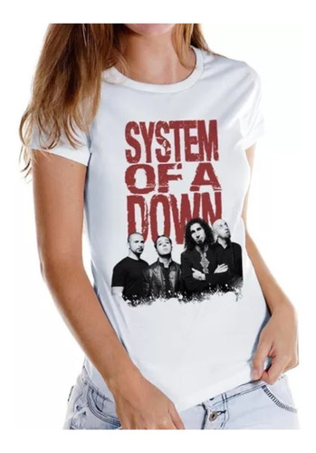 Camiseta Camisa Baby Look System Of A Down Banda De Rock