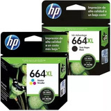 Pack Tintas Hp 664xl Negro Y Color. Envio Gratis