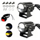 Par Faros Led Impermeables De Color Doble Para Auto Moto