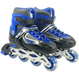 Patins Infantil 4 Rodas Ajustável Com Rodinha De Led Inline 