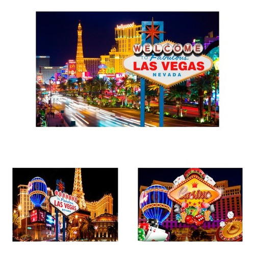 Painel Tecido Sublimado 3d Las Vegas 05 2,5x1,5m