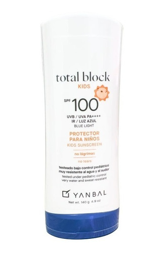 Bloqueador Total Block Kids Spf 70 Niños - g a $489