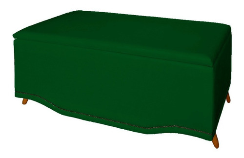 Recamier Puff Baú Dafne Para Cama Box Solteiro 0.90m - Verde