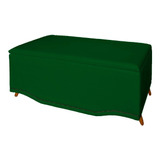 Recamier Puff Baú Dafne Para Cama Box Solteiro 0.90m - Verde