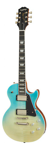 Guitarra Electrica EpiPhone Les Paul Lp Modern Figure Color Caribbean Blue Fade Material Del Diapasón Ébano