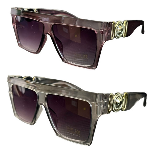 2 Gafas Sol Moda Retro Hype Rectangulares Cuadrado