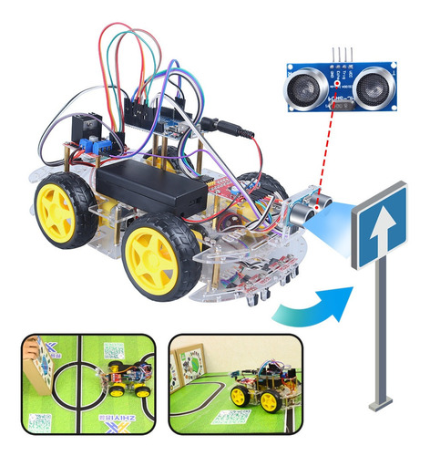 Kit De Coche Robot Inteligente 4wd Para Arduino Ch340 Uno R3