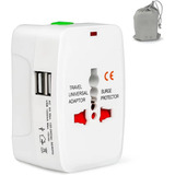 Adaptador Viajero Universal + 2 Puertos Usb Con Forro