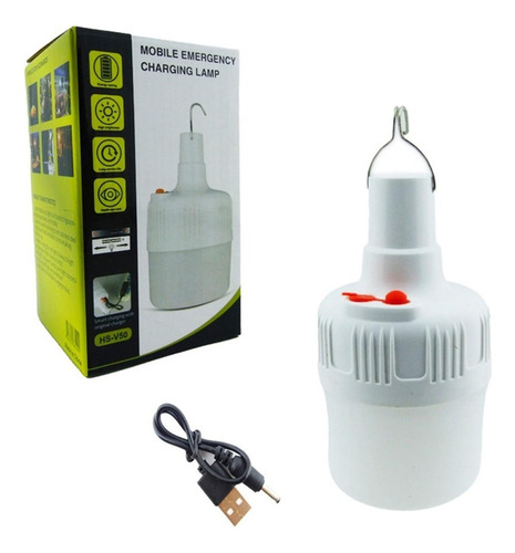 Ampolleta Led Recargable Portable Usb Camping Y Emergencia