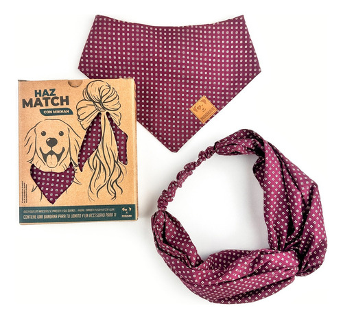 Mikhan Match Dúo Bandana Perro + Diadema Humano Figuras M