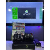 Xbox 360 Destravado Completo (10 Jogos E 2 Controles)