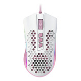 Mouse Gamer Redragon Storm Rgb Branco E Rosa M808wp-rgb