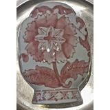 Antiguo Florero De Porcelana Oriental Chino Pintado A Mano