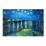Quadro Van Gogh 120x80 Noite Estrelada Sobre O Ródano Arte 