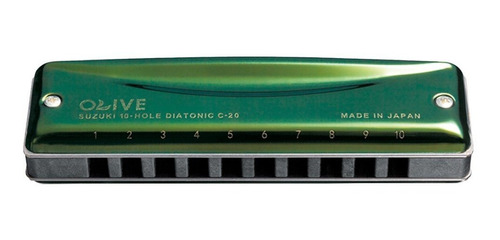  Gaita Suzuki Diatônica Olive C Dó C20c 20 Vozes Nf-e