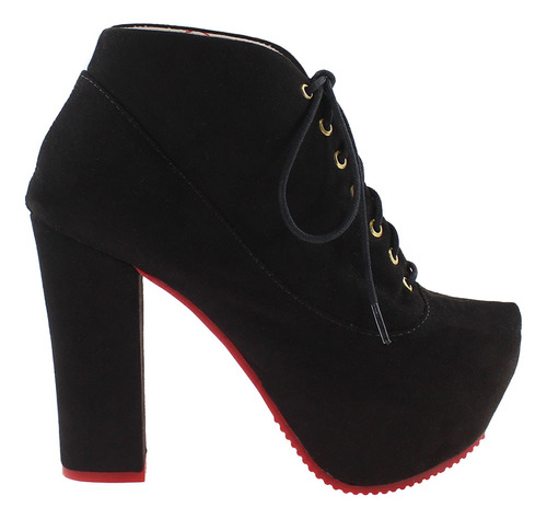 Bota Feminina Cano Curto Salto Alto Preto Balada Top 933