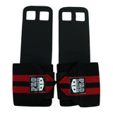 Grip Com Munhequeira Para Cross Funcional Pull Up Cor Vermelho Tamanho M