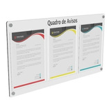 6 Quadros De Gestão Mdf C/3 Displays Verticais A4 Acrílico