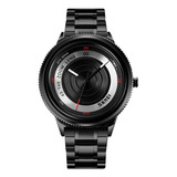 Reloj Hombre Skmei 9267 Acero Minimalista Elegante Clasico Color De La Malla Negro/plateado