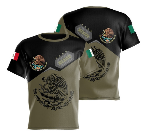 Playera Pd05 Con Diseño Mexicano Camuflado P/hombre, Verde