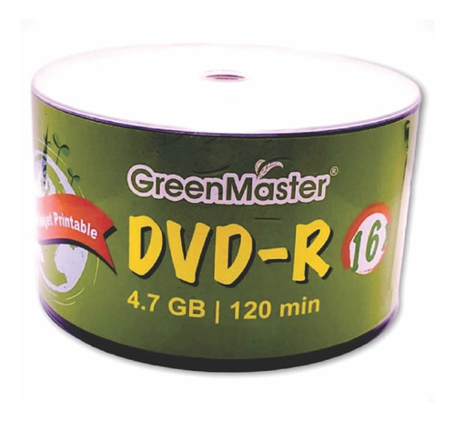 Dvd Virgen Green Master Imprimible Blanco 10 Piezas