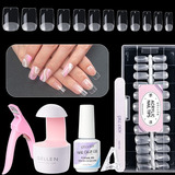 Gellen Nail Tips And Glue Gel Kit, Acrylic Nail Kit Con 504p