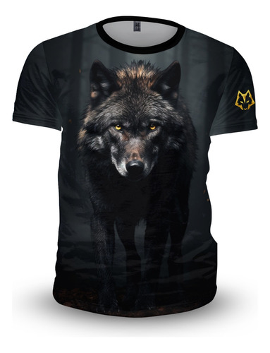 Playera Hombre Lobo Oscuro  Moda Casual Full Print