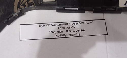 Base Derecha De Parachoque Trasero Ford Fusion 2006-2009 Foto 3