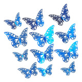 Mariposas Decorativas 3d  Papel Pared  Azul Troquel Rosas