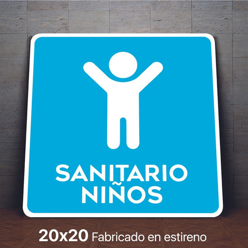 Señalamiento Baños Niños Sanitarios Letrero 20x20