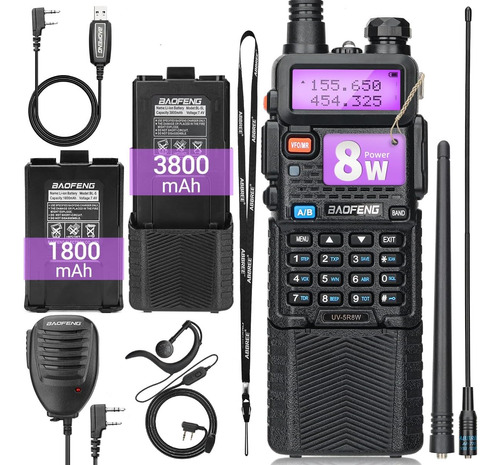 Baofeng Uv-5r 8w Power Radio De Dos Vías Radio De Jamón Port