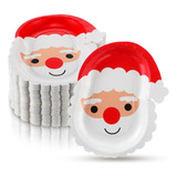 Yungyan 100 Platos Desechables De Navidad, Platos De Papel D