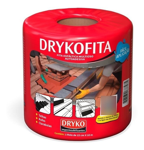 Fita Manta Asfáltica Aluminizada Vedatudo 15cm Dryko