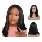 Peruca Front Lace Wig Curta Cabelo Humano  Humana Natural