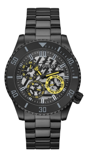 Reloj Guess Gw0488g3 Caballero Color De La Correa Negro/amarillo Color Del Bisel Negro Color Del Fondo Negro