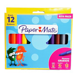 Marcador Paper Mate Plumones X 12 Ultra Lavables (1222367)
