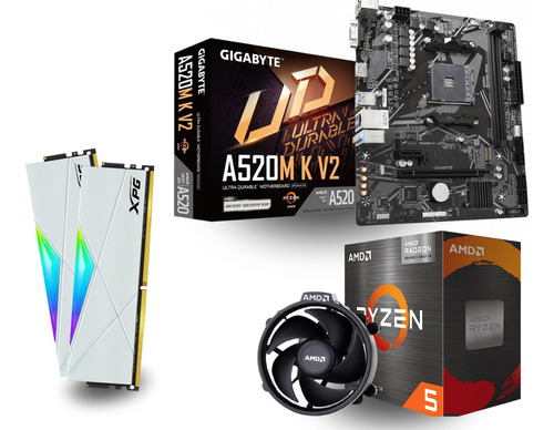 Kit Actualizacion Ryzen 5 5600g, 16gb Ddr4, Mother A520m K