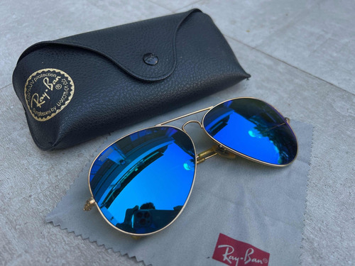 Anteojos Ray Ban Aviator Xl Blue 3026 Talle 62 Retro Vintage