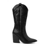 Bota Alta Para Mujer Bordada Sierra Color Negro