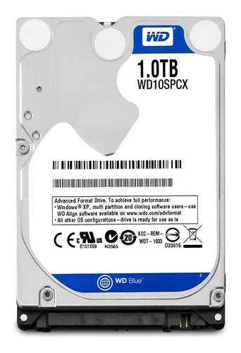 Disco Rígido Interno Western Digital  Wd10spcx 1tb Azul