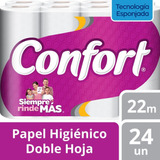 Papel Higiénico Confort Doble Hoja 24 Un (22 M)
