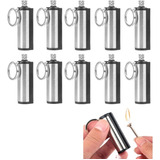 10pcs/set Llavero Encendedor De Cerillas De Acero Inoxidable