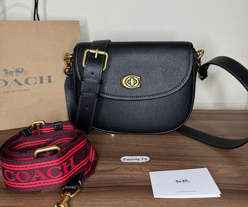 Bolsa Coach Willow Saddle 100% Original Negra Dama Mujer